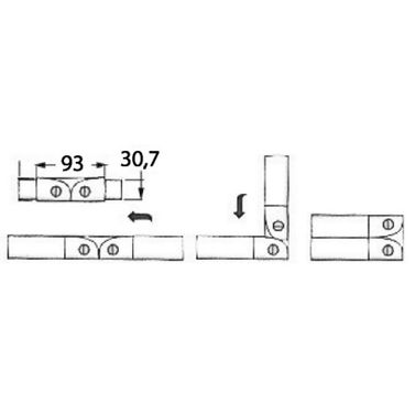 Åpningshengsel AISI316 35x2 mm