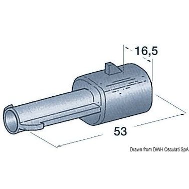 Vanntett plastkobling, han, 1-polet