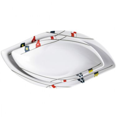 Mb Regatta Oval Snacks set Melamin 25 x 12,8 cm 4  st