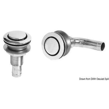 Rak tankventilation för bränsle spegelpolerad AISI 316 49 mm