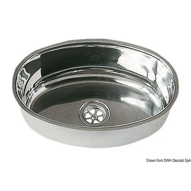 Oval diskho SS, spegelpolerad 240x375 mm