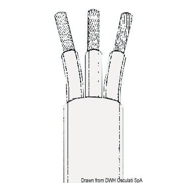 Tripolar marinkabel lysegrå 4 mm²