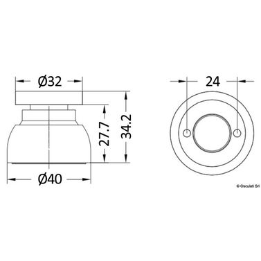 Magnetisk dørholder i forkrommet messing Ø 40 mm