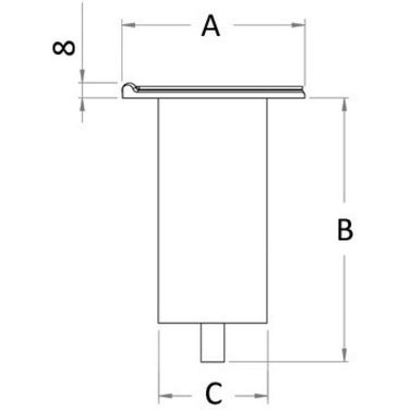 Rak infälld bussning 141.5 mm