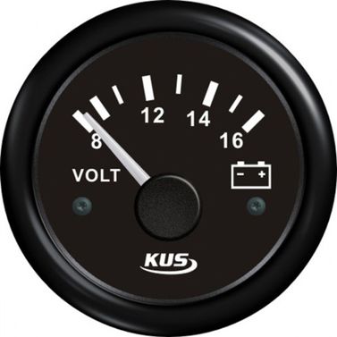 Kus Voltmätare Analog Svart, 12v, Ø:52mm