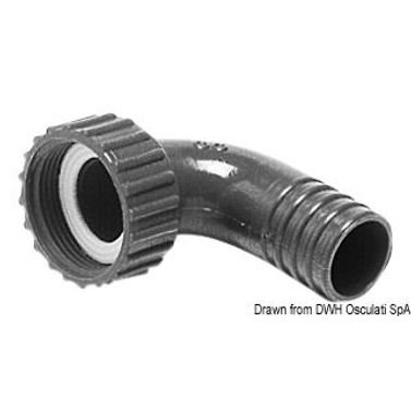 Vridbar slangadapter rak 25 mm
