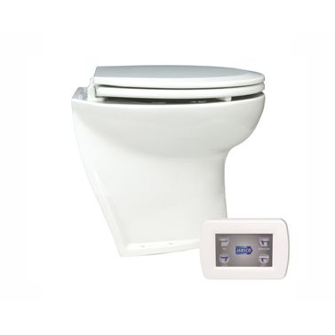 Jabsco Deluxe Flush El-toilet 14" Skrå Bagkant Solenoid 24v