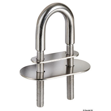U-bult AISI316 110mm med två plattor 80x40 mm
