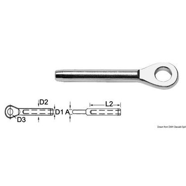 Silmukkapääte AISI 316 Ø 5 mm