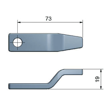 Rigel Lang, Medium, 2.5" til Roca Dørkbeslag