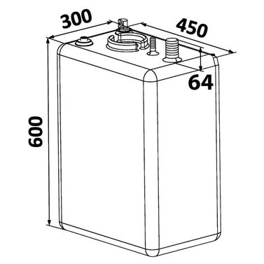 Brændstoftank PE 70 l