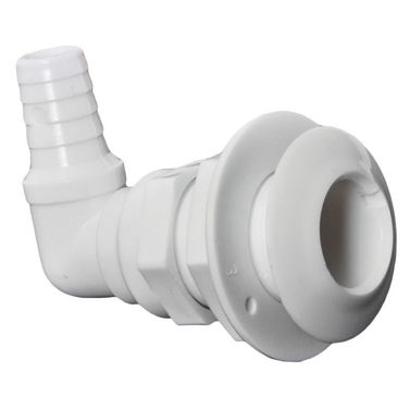 90° bundventil hvid plast 1" x 25 mm