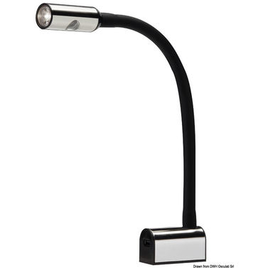 Nivelletty LED-kohdevalo lukemiseen, musta silikoni