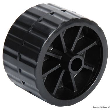 Sidorulle, svart 75 mm Ø hål 17 mm