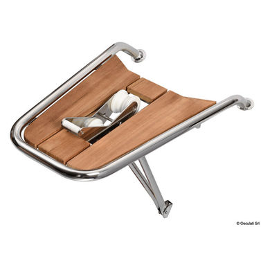 Dolphin striker AISI 316/teak med vipbar ankerrulle