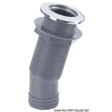 Bottenventil med polerat SS-huvud 15° 50 mm x 2"1/4