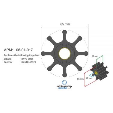 Albin Pump Marine Premium Impeller Kit pn 06-01-017