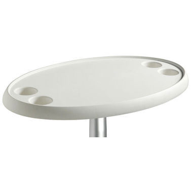 Soikea valkoinen pöytä komposiittimateriaalista 762x457 mm