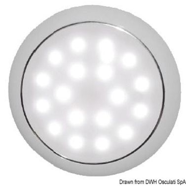 Päivä/yö LED-kattovalaisin ilman upotusta, kromattu