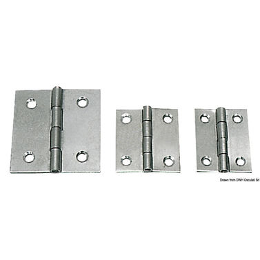 Polert hengsel i rustfritt stål 25x30 mm