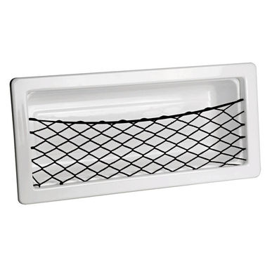 Valkoinen ABS-sivutasku verkolla 540 x 244 x 120 mm