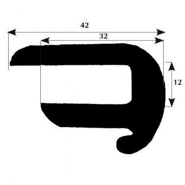 Fenderliste grå med drypk. 12mm, 50m rulle