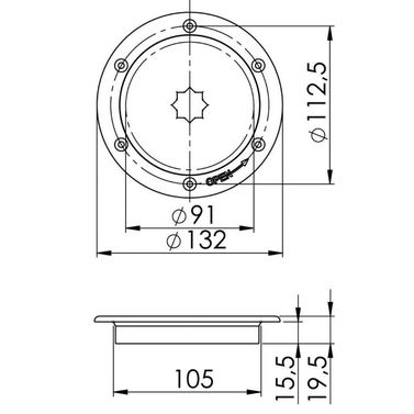 Inspektionsluge AISI 316 passage 91 mm