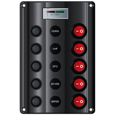 Wave elektrisk kontrollpanel 5 + 12 V voltmeter