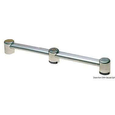 Oval håndrekketerminal i aluminium for rør 40x20mm