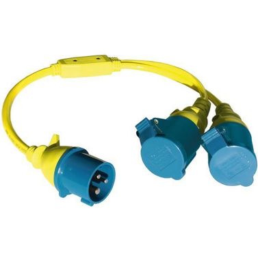 Adapter CEE Han til 2x CEE Hun