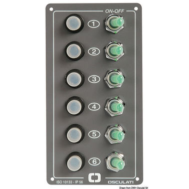 Elite elektrisk kontrollpanel med 6 brytere