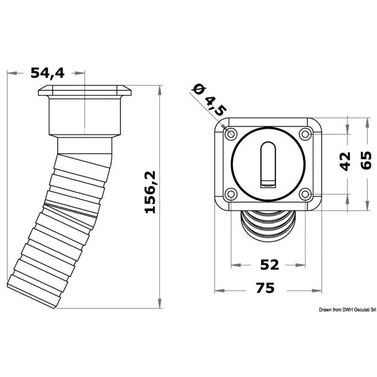 SQUARE dekksfylling for vann, lang versjon, 38 mm
