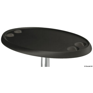 Ovalt sort bord i kompositmateriale 762x457 mm
