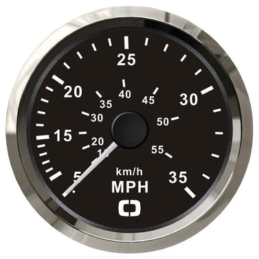 Pitotfartsmåler 0-35 MPH svart/blank