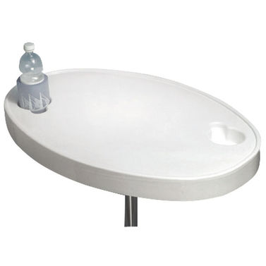 Valkoinen ovaali ABS-pöytä 77x51 cm