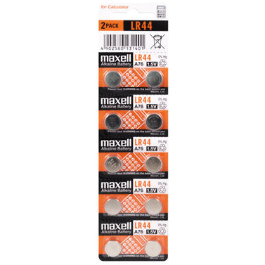 Maxell alkaliska LR44-batterier - 10st