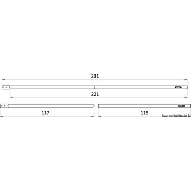 Aftagelig kulfiberstang til bimini 110/231 cm
