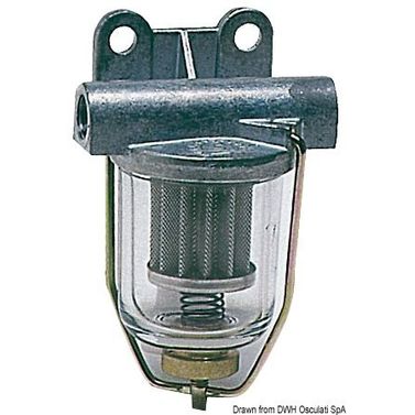 Brændstoffilter med glasskål 50/250 l/h