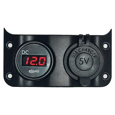 Volttimittari 3/30 V + kaksois-USB-pistorasia