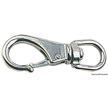 Karbinhake AISI 316 med svirvel 113 mm