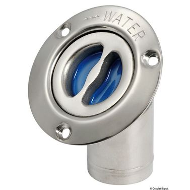 WATER dæksfyldning poleret rustfrit stål 45° vinklet 38 mm