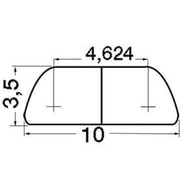 Puolipyöreä AISI316-profiili 10 mm