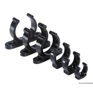 Kraftigt svart plastclip 35 mm