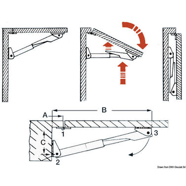 Arm till Rakego fällbar bordsarm 140 kg 28/40 mm