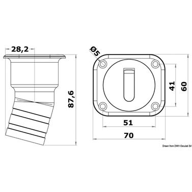 SQUARE dæksfyldning til septiktank, kort version 38 mm