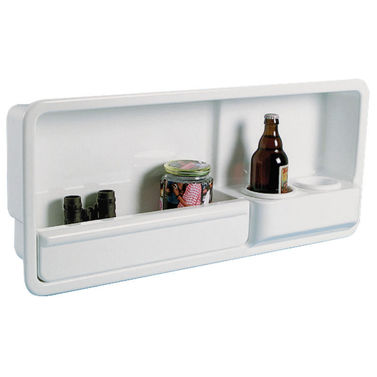 Sidelomme med 2 glass-/boksholdere, ABS hvit, høyre
