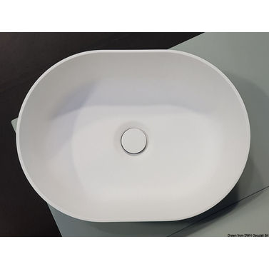 Tasoasenteinen puoliovaali allas Ocritech valkoinen 350x260 mm