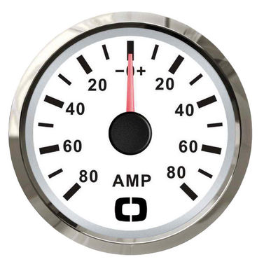 Amperemeter med shunt 80 A hvid/blank