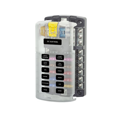 Bluesea Sikringsboks 12x ATC negativ rekkeklemme