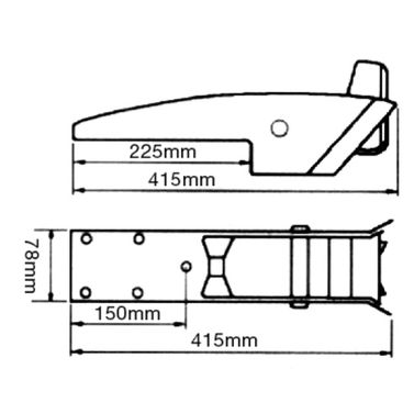 Ankerrulle Vipbar AISI 316 l-415mm b-78mm 5-15 kg Anker